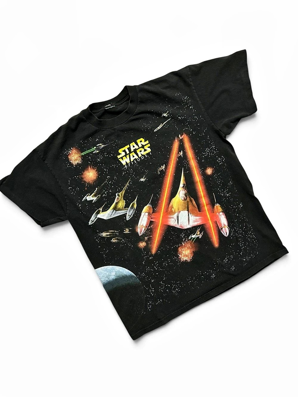 Star Wars Vintage 1999 Star Wars Episode I All Over Print Space Single Stitch XL